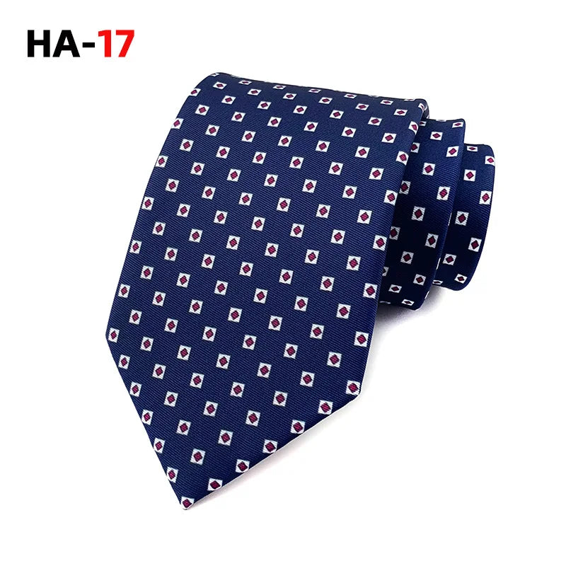 Men Luxury Tie 8cm Silk Tie For Men Print Vintage Design Necktie Silk Feeling Cravat For Wedding Party Gifts Stripe Cravats - Ellianto fashion Men's