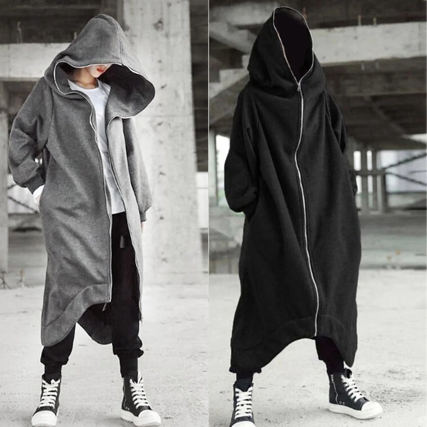 Nazgul-Inspired Long Hooded Coat – Warm Fleece-Lined Comfort with Bold, Effortless Street Style for the Modern Gentleman