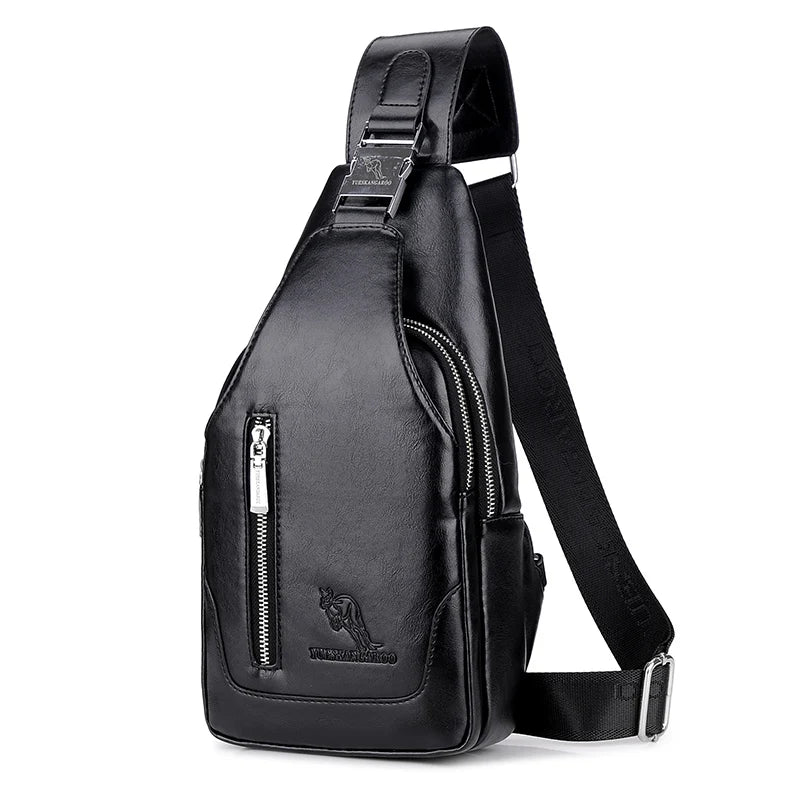 Summer Men Chest Bag Single Strap Sling Bags Leather Male Travel Crossbody Bags Vintage Chest Pack Business Messenger Bag - Ellianto fashion Men's