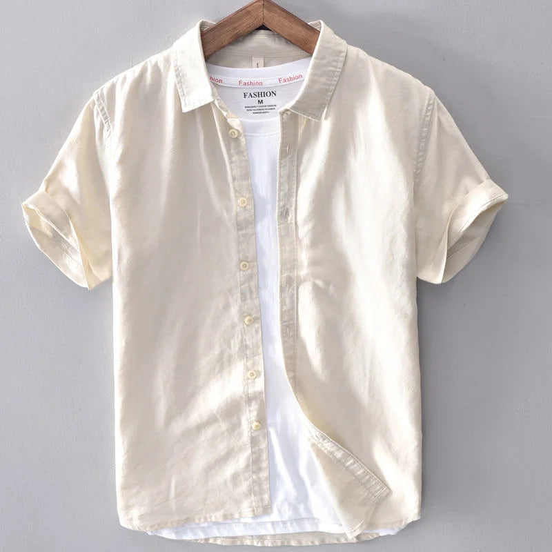 100% Linen Short-Sleeve Shirt – Lightweight Cotton-Linen Comfort and Relaxed Summer Style for the Modern Gentleman