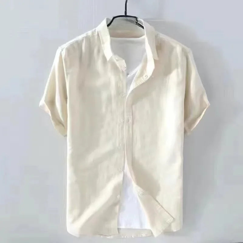 Summer Ice Silk Linen Shirt – Lightweight, Loose-Fit Comfort and Effortless Casual Style for the Modern Gentleman