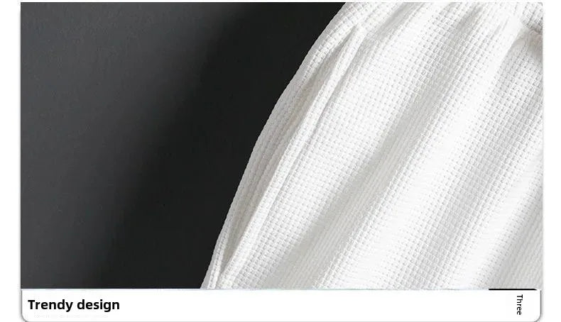 Casual Men's Sportswear Set Summer Short Sleeve Drawstring Shorts Loose Five-Quarter Pants Thin Male Outfit Two-Piece Suit - Ellianto fashion Men's