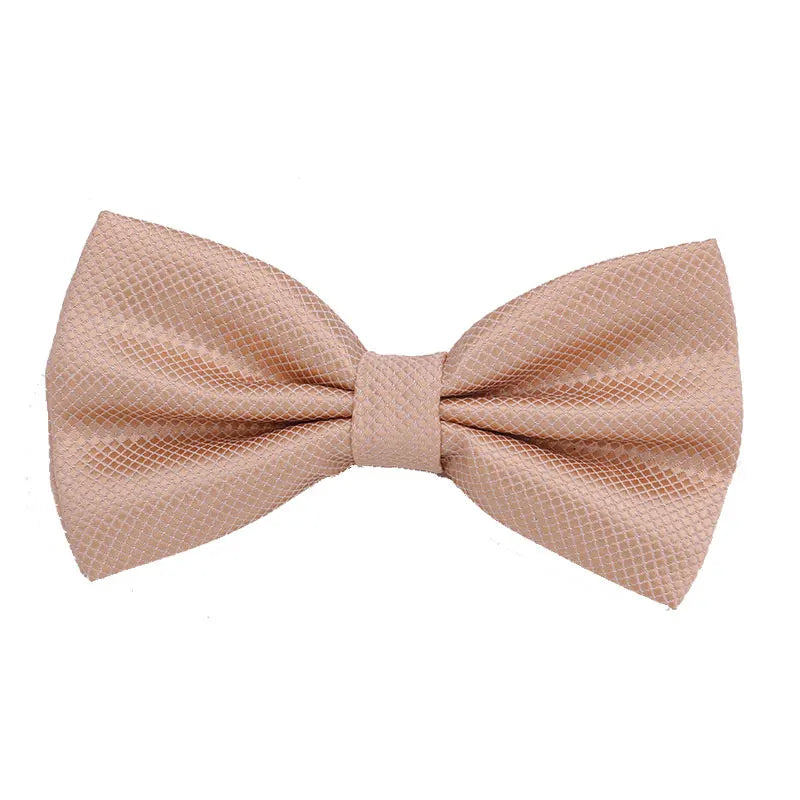 Solid Bowtie Mans Tie Solid Fashion Check Bowties Wedding Banquet Black Gold Red Green Pink Black White Classic Bow Ties For Men - Ellianto fashion Men's