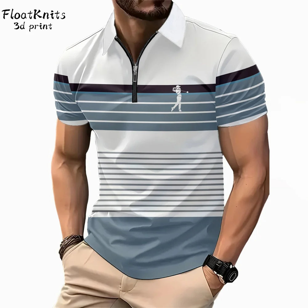 Casual Golf Polo Shirts for Men Summer Street Men's Clothing Business Lapel Polo Shirt Tops Short Sleeve Tee New in Tops & Tees - Ellianto fashion Men's