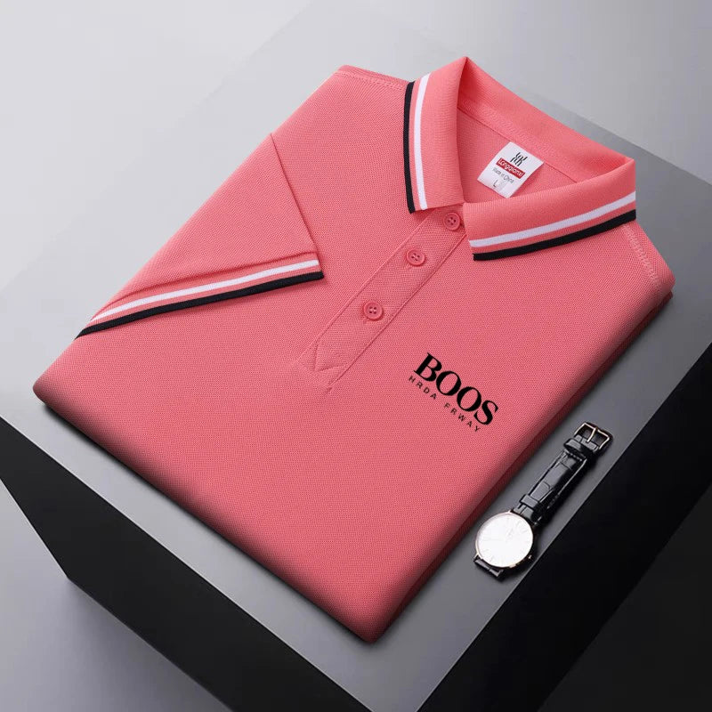 2025 Men's New Summer Embroidery Business Casual Short Sleeved POLO Shirt Fashion Short Sleeved Cool Breathable Top Polo Shirt - Ellianto fashion Men's