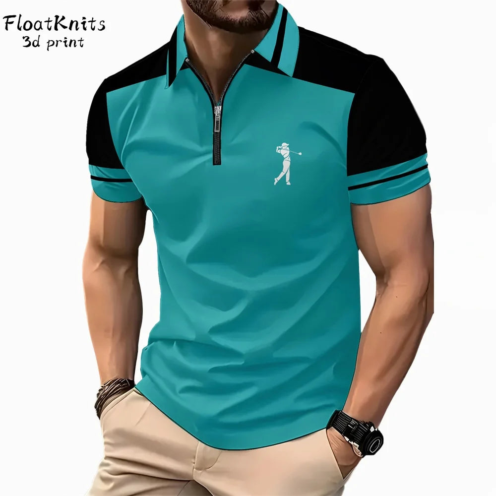 Casual Golf Polo Shirts for Men Summer Street Men's Clothing Business Lapel Polo Shirt Tops Short Sleeve Tee New in Tops & Tees - Ellianto fashion Men's
