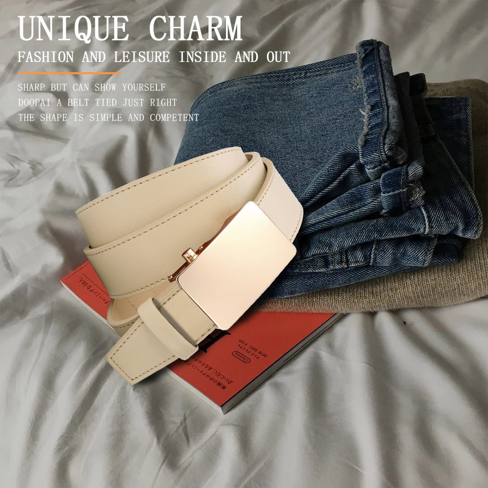Men's Premium Leather Smooth Ratchet Business Belt Men's Dress and Casual Daily Adjustable Buckle, Tailor-made - Ellianto fashion Men's