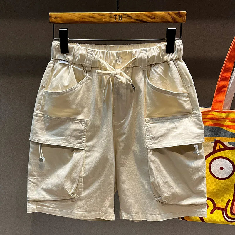 Multi-pocket workwearinsYouth Pure Cotton Casual Shorts Men's Summer Street Fashion Loose Straight Shorts - Ellianto fashion Men's