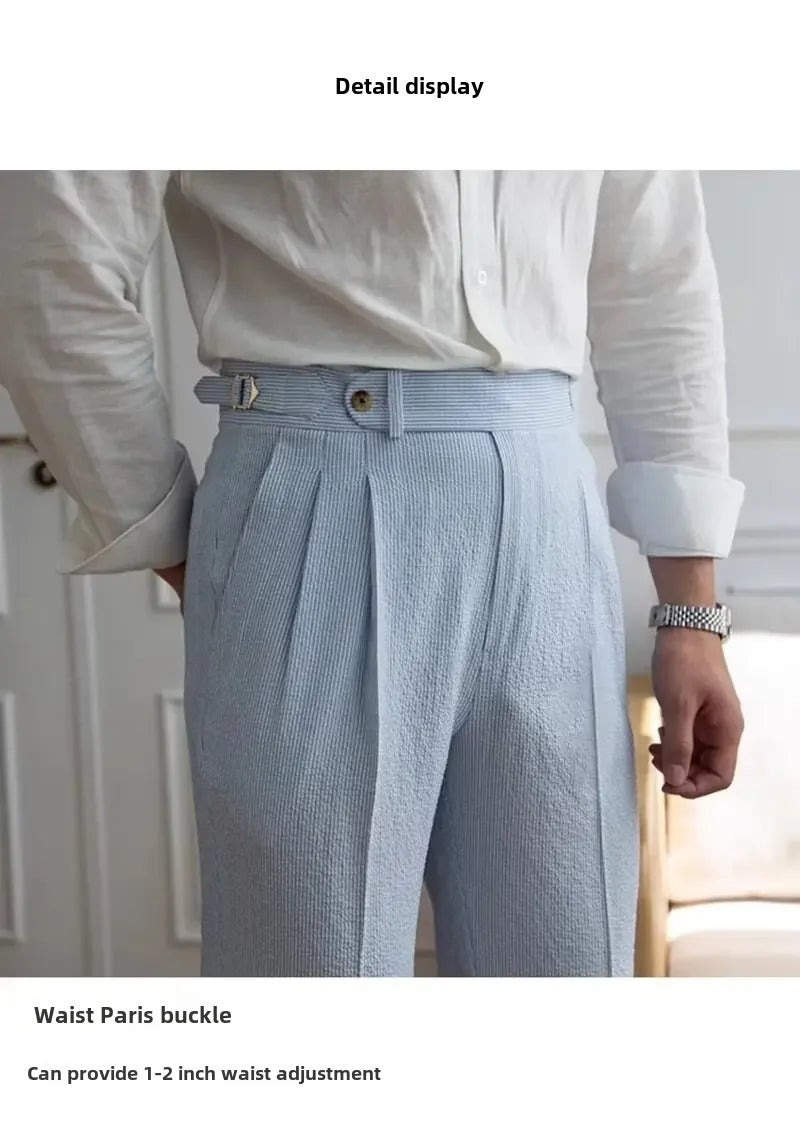 High-quality Harajuku Slim Fit Men's Pants Trendy Brand Draped Suit Casual Trousers Smooths Your Silhouette Small Feet - Ellianto fashion Men's