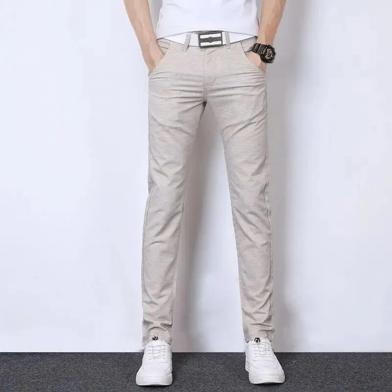 Summer Thin Men's Casual Pants Straight-Leg Loose-Fit Linen Trousers Youth Men's Pants Direct From Manufacturer Wholesale - Ellianto fashion Men's