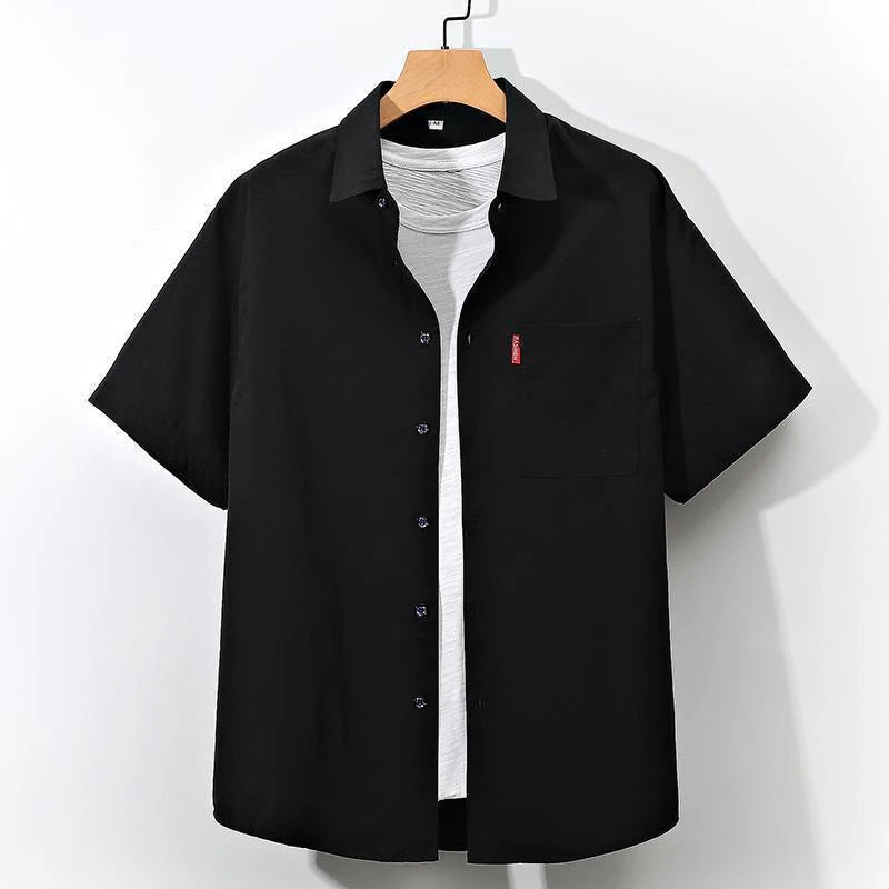 2025 Sle Workwear irt Men's ort Sve Oversize Casual Summer Thin Ice Silk irt Lightweight Breathable Cotton Lin...