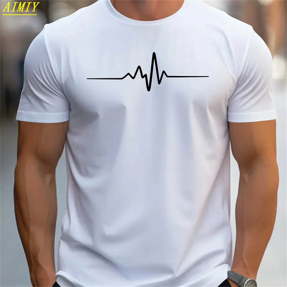 Fashion Summer 3D Stripe Letter Print Men's T Shirt Hip Hop Trend Harajuku Streetwear Casual O-neck Oversized T-shirts Men Tops - Ellianto fashion Men's