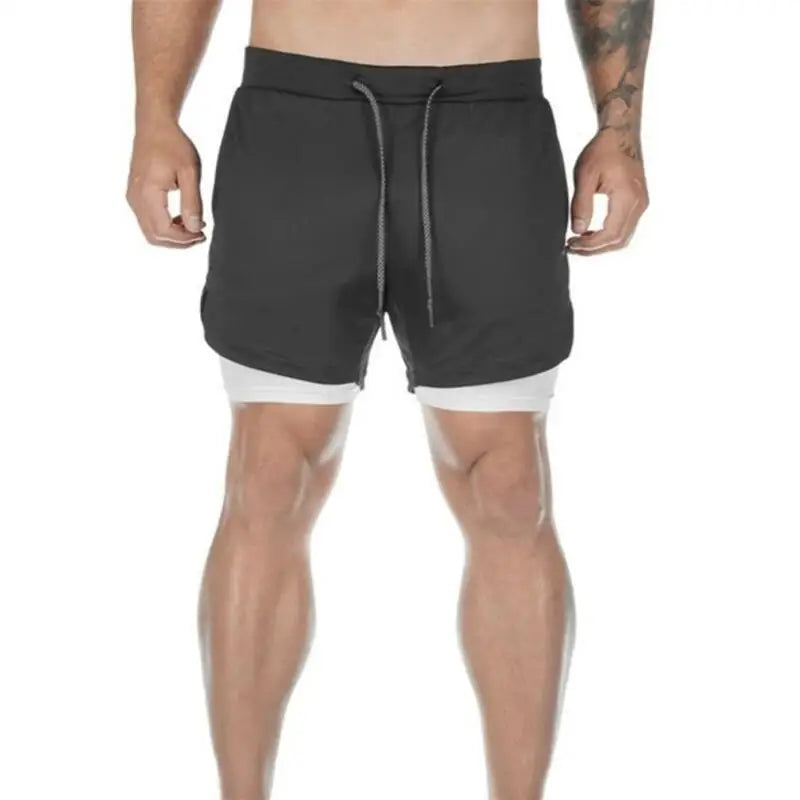 Summer sports versatile double layer men's shorts everyday casual quick-drying sports shorts men - Ellianto fashion Men's