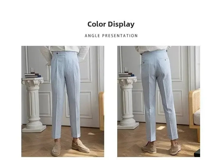 High-quality Harajuku Slim Fit Men's Pants Trendy Brand Draped Suit Casual Trousers Smooths Your Silhouette Small Feet - Ellianto fashion Men's