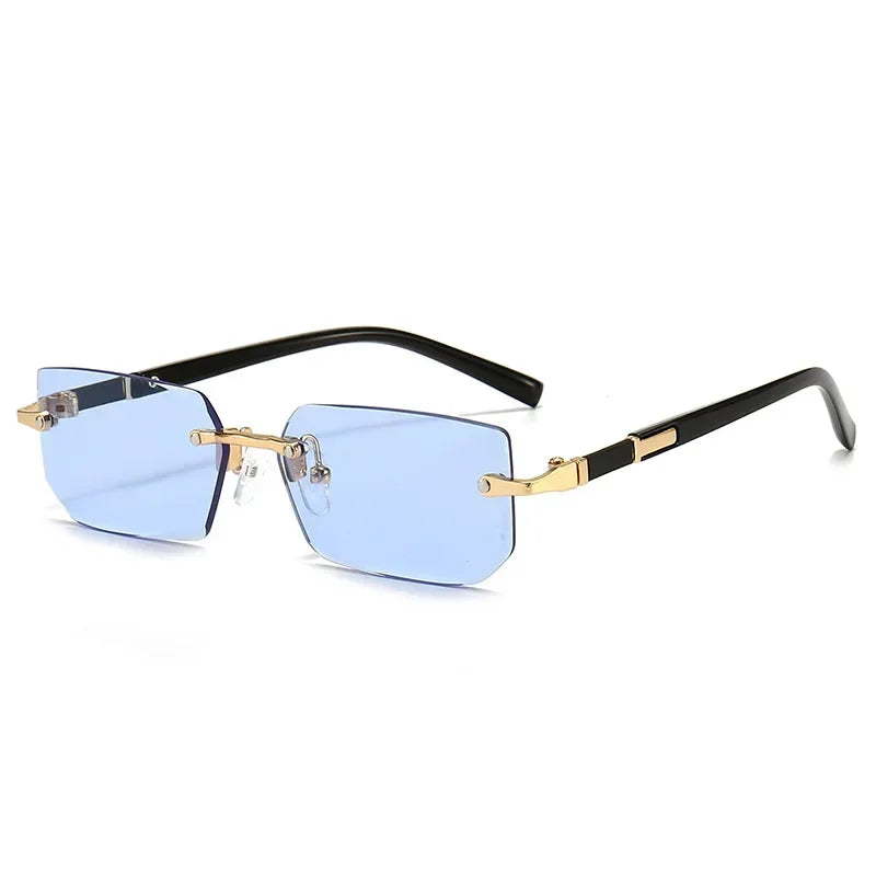 High Definition Sunglasses for Men Ladies Blue Light Blocking Eye Protection Eyewear Rimless Square Frame Eyeglasses Goggle - Ellianto fashion Men's