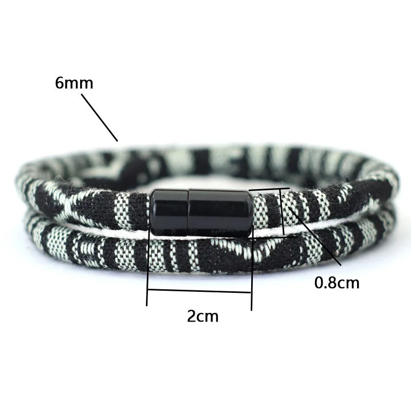 New In Men Bohemia Rope Bracelet Attract Magentic Braclet Adventure Survival Braslet Pulseras Hilo Hombre Beach Surf Brazalete - Ellianto fashion Men's