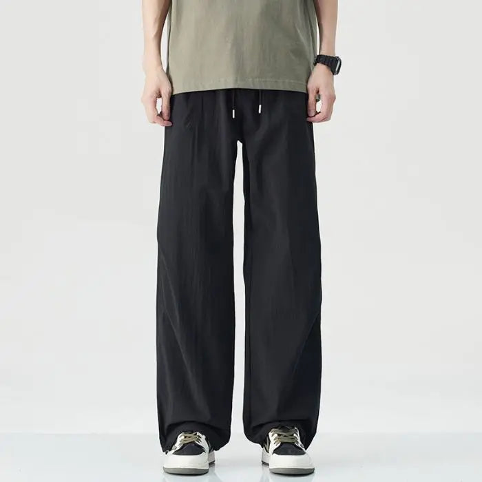 Thin Men's Pants Classic Baggy Summer New Casual Pant Business Fashion Stretch Cotton Slim Brand Male Trousers High Street Pant - Ellianto fashion Men's
