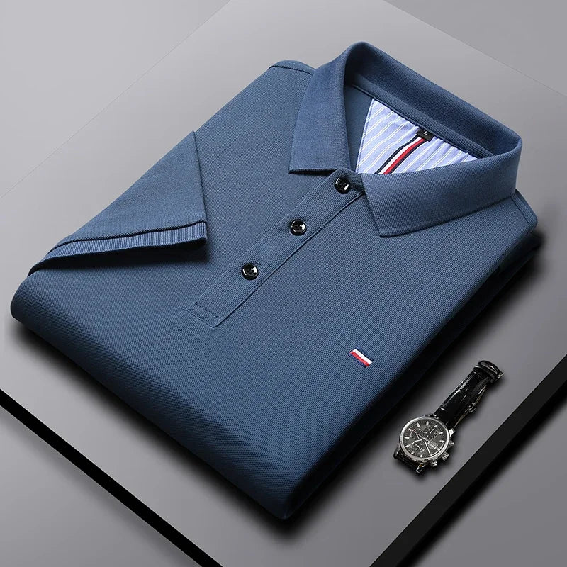 Men's Casual Fashion Breathable Polo Shirt Comfortable Embroidered Top for Business And Leisure - Ellianto fashion Men's