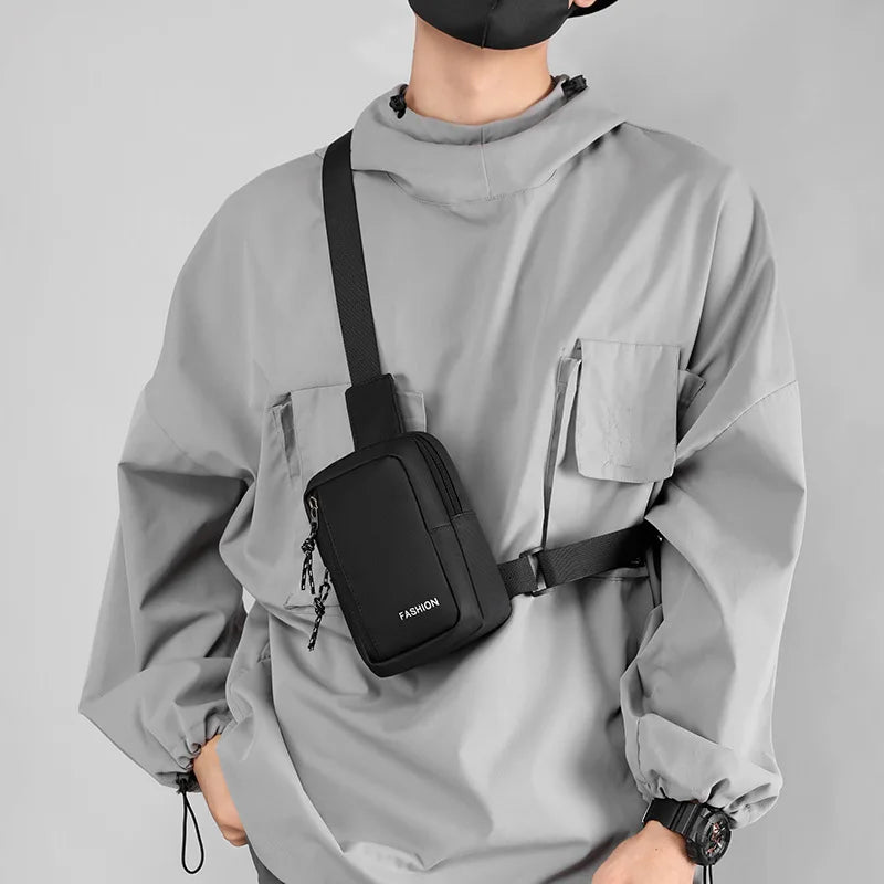 Small Men's Chest Bag Fashion Shoulder Crossbody Bags for Man 2025 Casual Mini Sling Sports Male Handbag Travel Sholder Phone - Ellianto fashion Men's