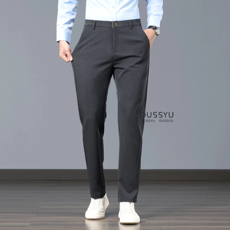 New Spring Summer Luxury Formal Pants Men Business Banquet Party Gentleman France Work Office Formal Pantalones Hombre Clothing - Ellianto fashion Men's