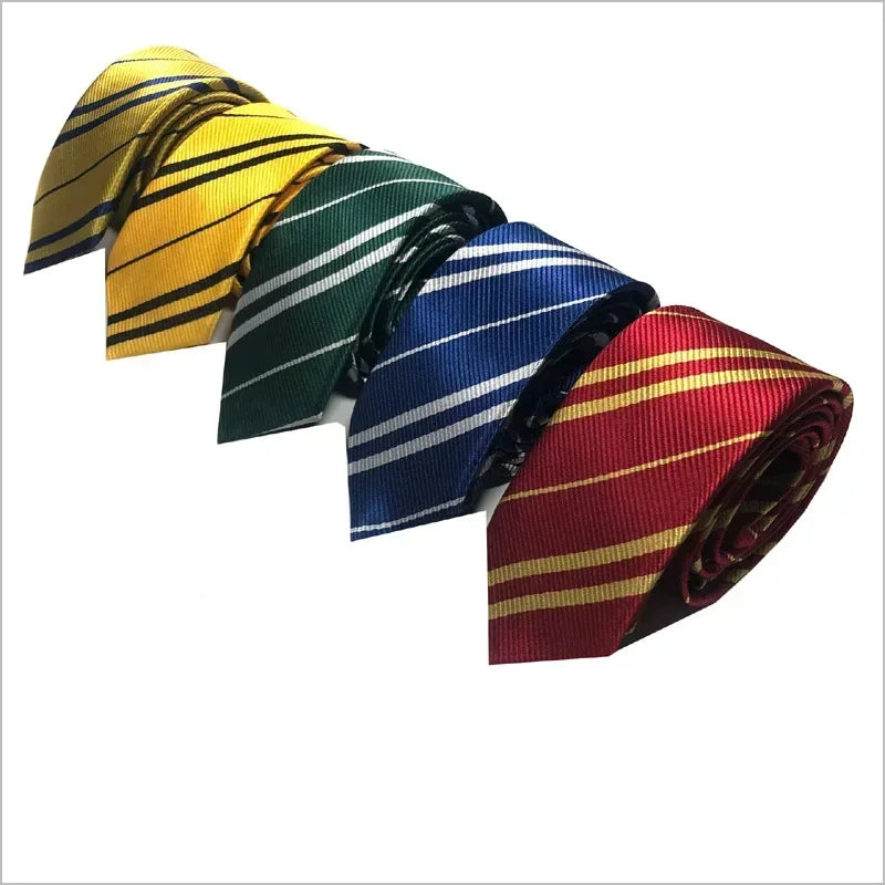 Magic School Tie Harris Halloween Cosplay Lovely Costume Prop Twill Casual College Badge Costume Necktie 4 Color - Ellianto fashion Men's
