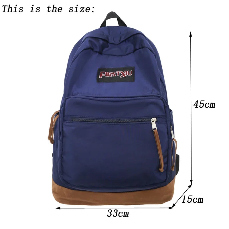 Vintage Woman Backpack Man Large Capacity Waterproof Nylon Travel Bag Preppy Schoolbag for Teenage Boy Girl College Student Bags - Ellianto fashion Men's