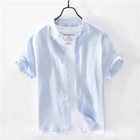 Summer Ice Silk Linen Shirt – Lightweight, Loose-Fit Comfort and Effortless Casual Style for the Modern Gentleman
