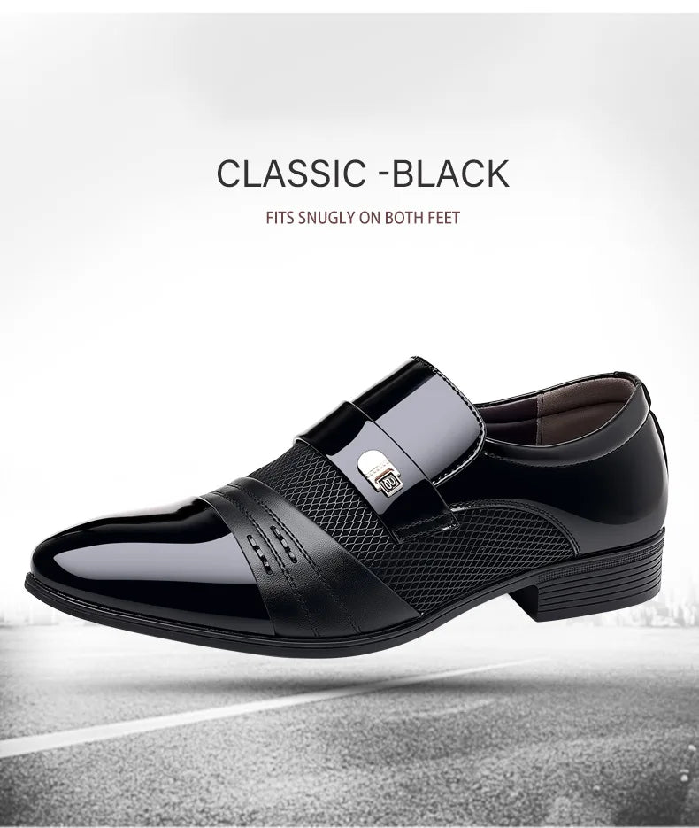 Oxford Shoes Men's Luxury Lacquer Wedding Shoe Pointed Toe Dress Shoes for Men Classic Business Men Leather Shoes Big Size 38-48 - Ellianto fashion Men's