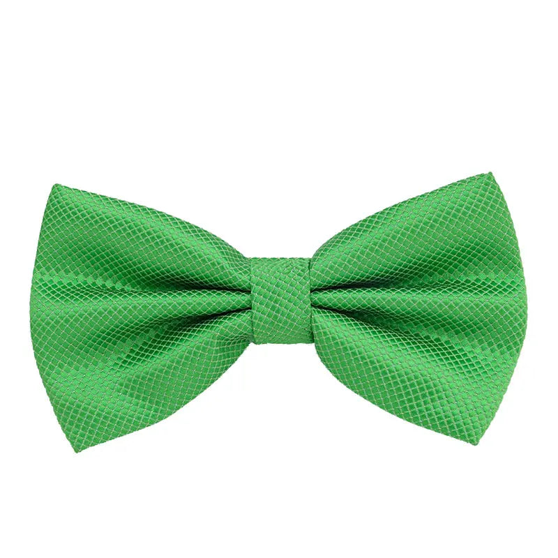 Solid Bowtie Mans Tie Solid Fashion Check Bowties Wedding Banquet Black Gold Red Green Pink Black White Classic Bow Ties For Men - Ellianto fashion Men's