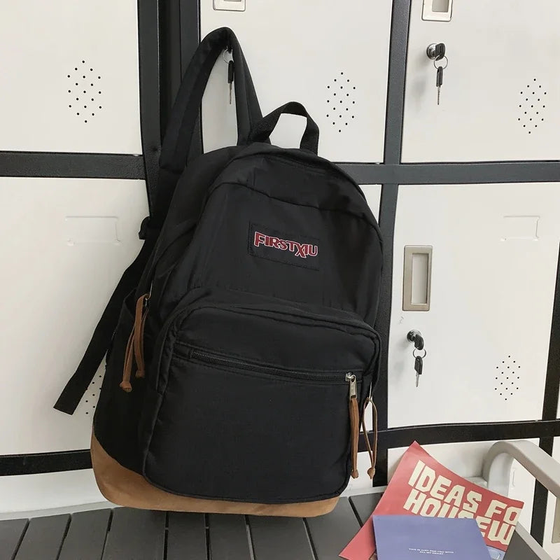 Vintage Woman Backpack Man Large Capacity Waterproof Nylon Travel Bag Preppy Schoolbag for Teenage Boy Girl College Student Bags - Ellianto fashion Men's