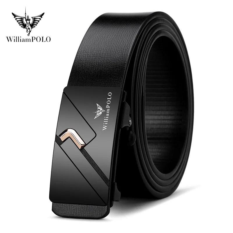 Men's casual belt, minimalist toothless belt, automatic buckle, fashionable belt - Ellianto fashion Men's
