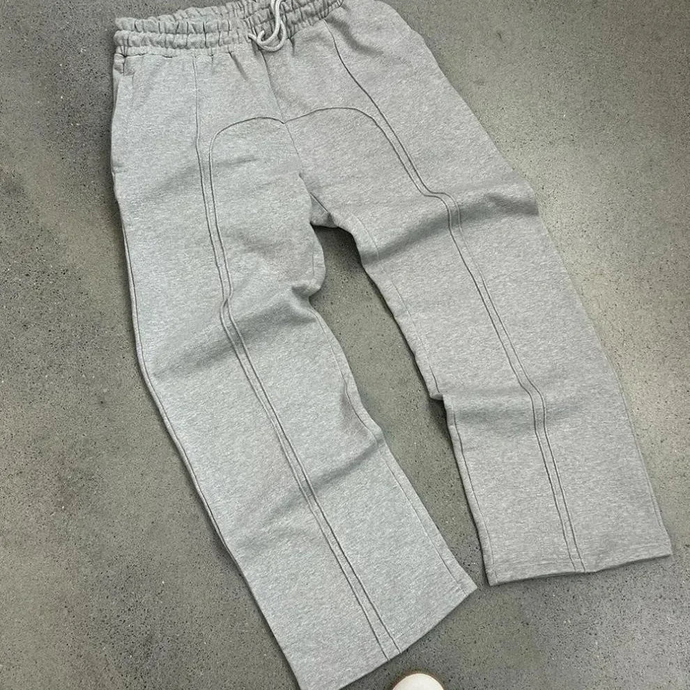 Casual Elastic Drawstring Zipper Pants High Street Hip Hop Streetwear Loose Fit Men's Trousers for Casual Scenarios