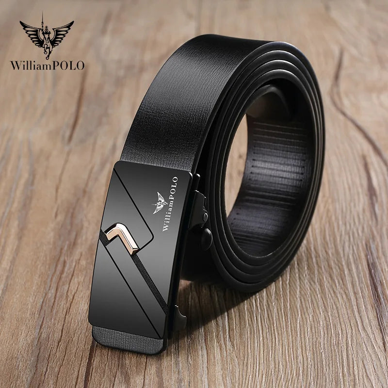 Men's casual belt, minimalist toothless belt, automatic buckle, fashionable belt - Ellianto fashion Men's