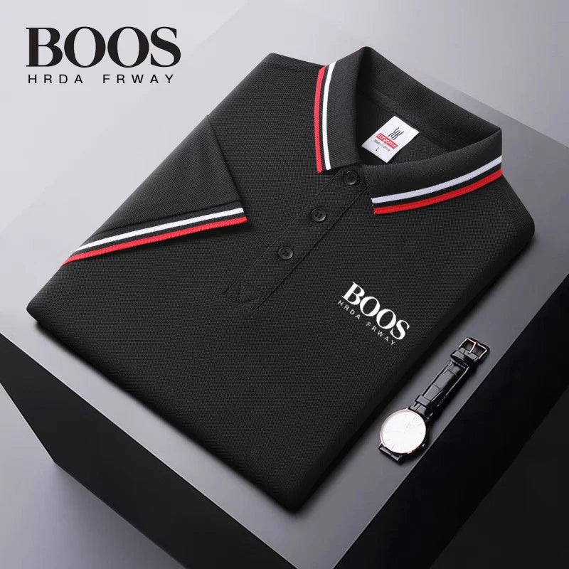 2025 Men's New Summer Embroidery Business Casual Short Sleeved POLO Shirt Fashion Short Sleeved Cool Breathable Top Polo Shirt - Ellianto fashion Men's