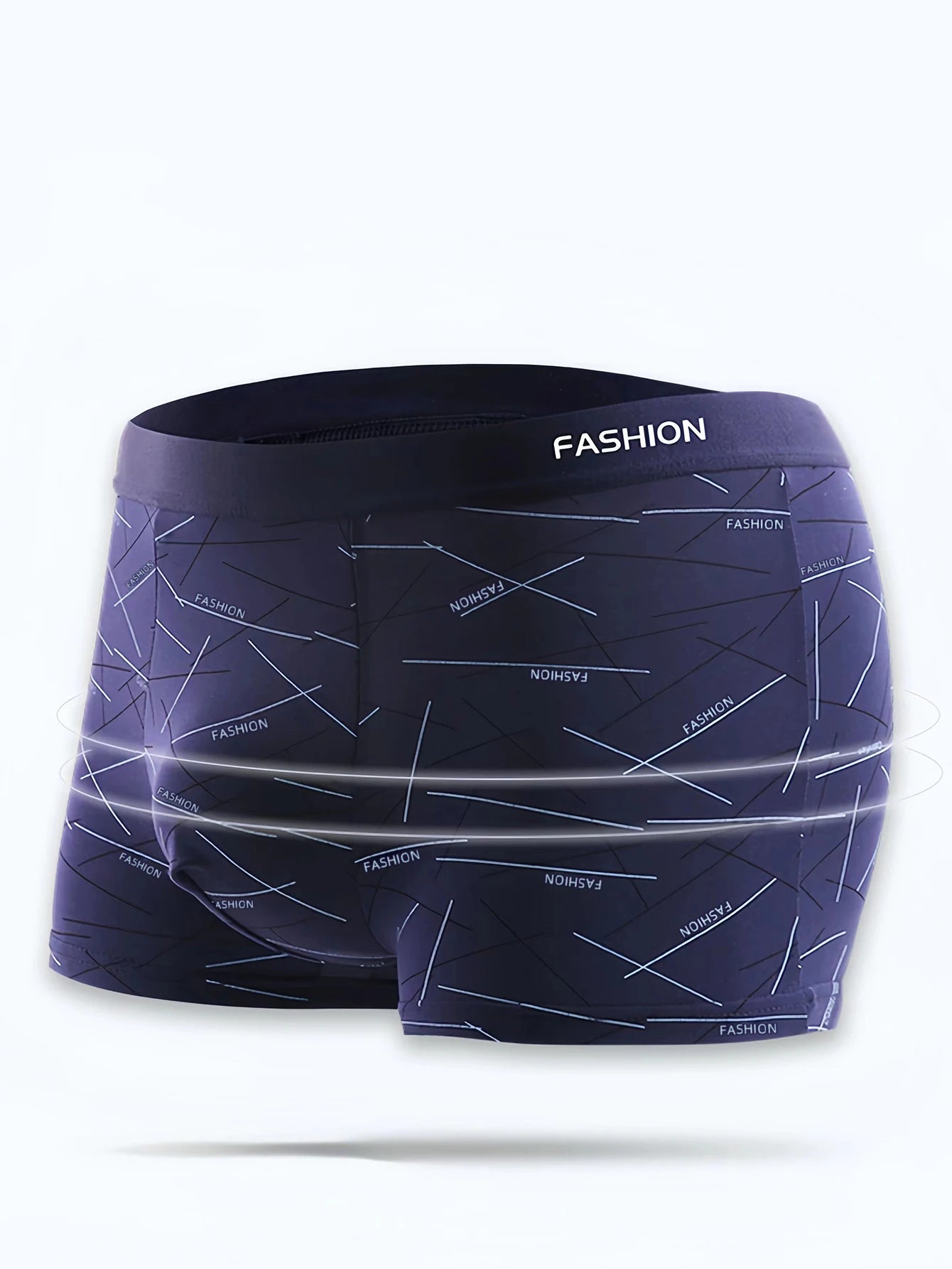 4pcs men's underwear, comfortable, soft and fashionable daily line print intimate boxer briefs, sporty and breathable boxers - Ellianto fashion Men's