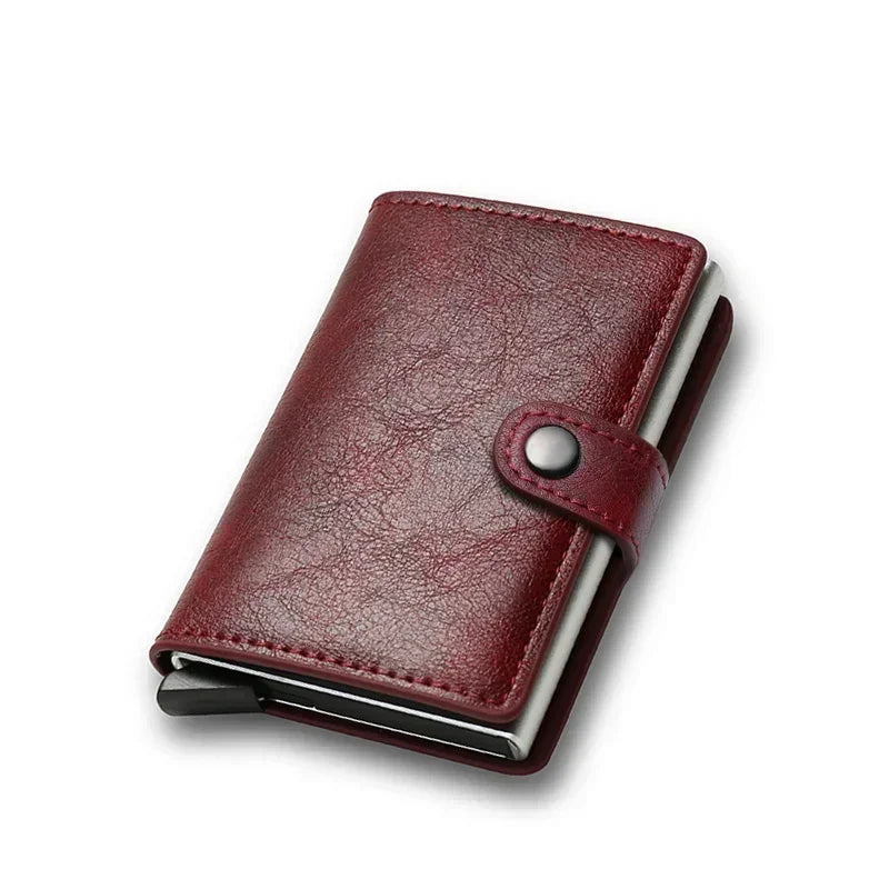 Rfid Credit Card Holder Men Wallets Luxury Small Smart Wallet Metal Business Mini Cardholder Case Women Minimalist Walet for Men - Ellianto fashion Men's