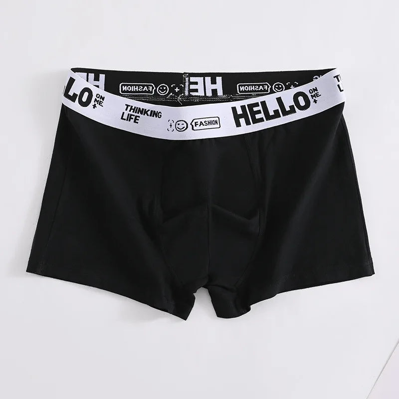 5 Articles Men's Underwear MEN'S Large Size Medium Waist Antibacterial Breathable Comfortable Cotton Boxer Shorts Male