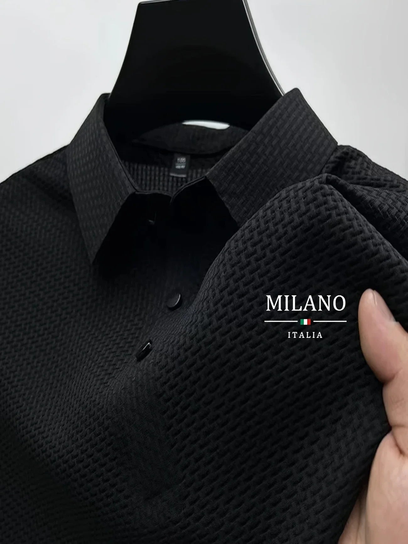 Men's Polo shirt, summer thin lapel short-sleeved, fashionable printed S314MILANO youth casual versatile top - Ellianto fashion Men's