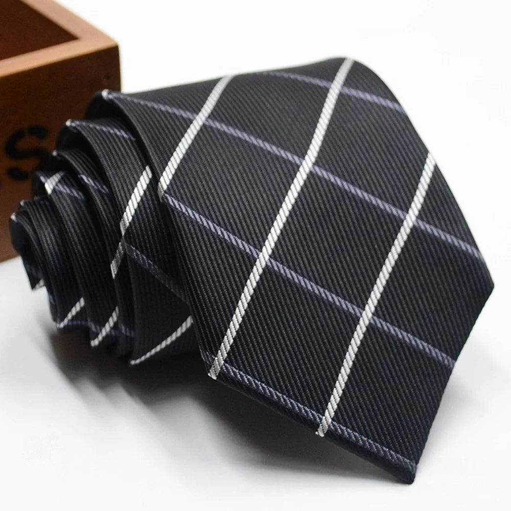 Classic Stripe Necktie Men Business Formal Wedding Tie 8cm Blue Black Pink Red Neck Ties Fashion Shirt Dress Accessories - Ellianto fashion Men's