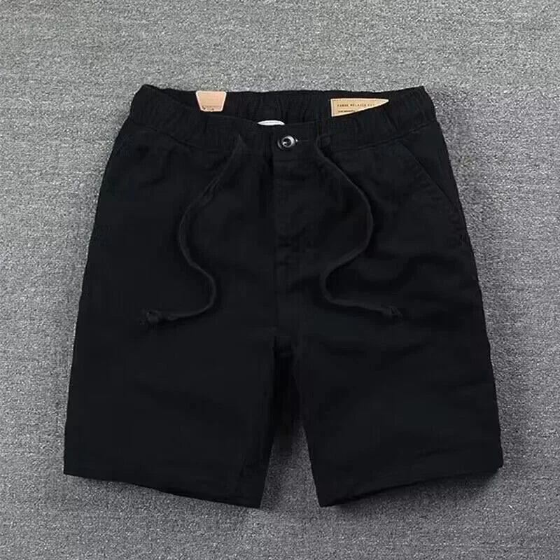 Casual Men's Workwear Shorts Summer Trendy Loose Straight Leg Five-Quarter Pants Washed Elastic Leisure Trousers