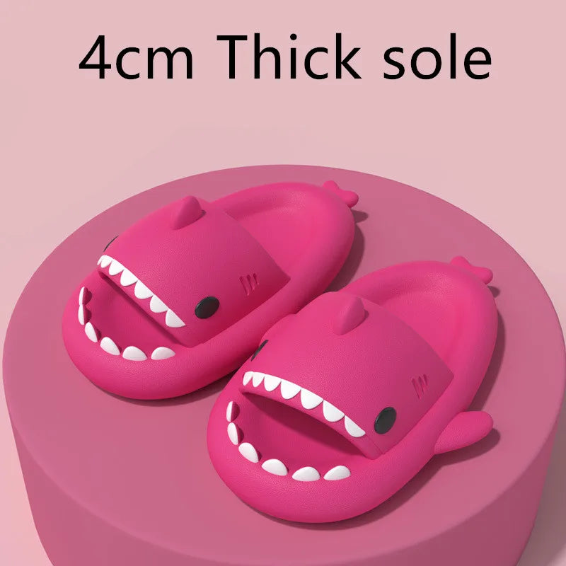 2025 Summer Man Women Shark Slippers Couple's Baby Thick Bottom Bathing Home Slipper Indoor Household Kids Flip Flops - Ellianto fashion Men's