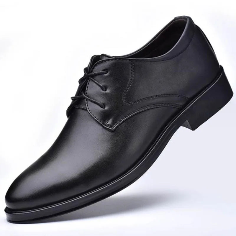 Men's Shoes Black Leather Formal Shoes for Men Oxfords Male Wedding Party Office Business Shoe Man zapatos de hombre Plus Size - Ellianto fashion Men's