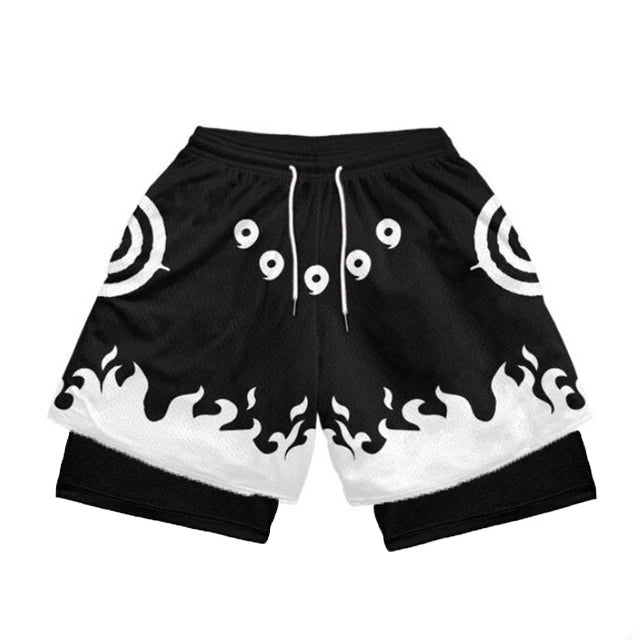 Men’s Anime Compression Sports Set – Quick-Dry Workout Shirt & Gym Shorts, 2-Piece Summer Fitness Wear