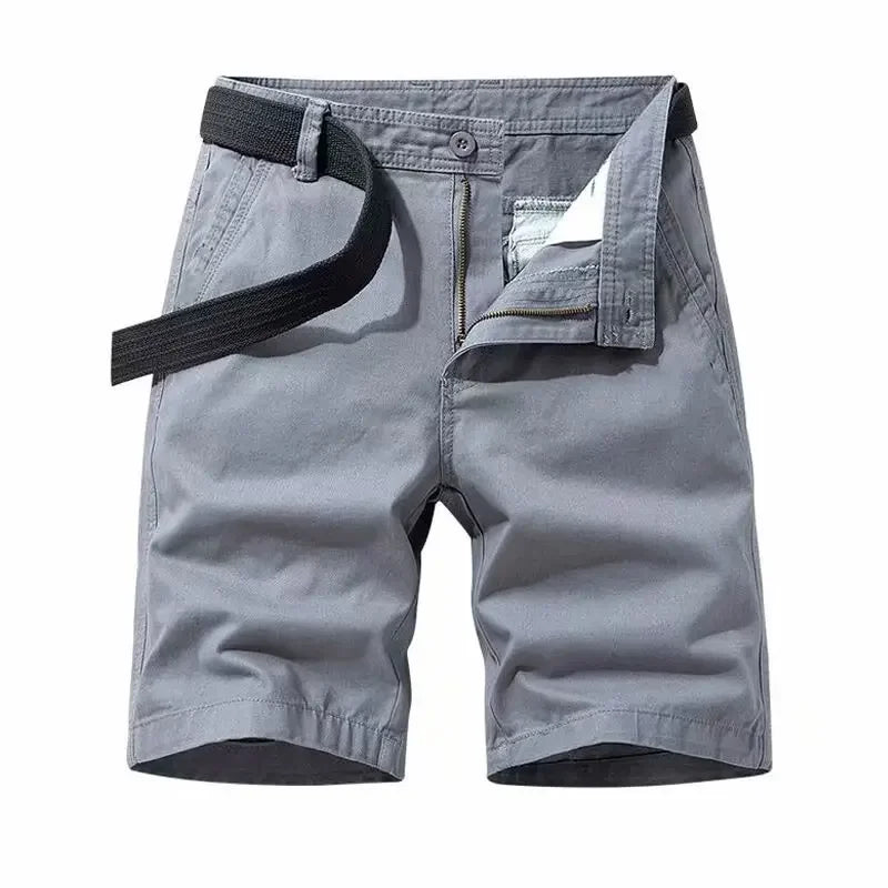 Casual Men's Shorts Trendy Cotton Color Versatile Slim Fit Work Pants Five Minute Pants Loose Fit Casual Style - Ellianto fashion Men's