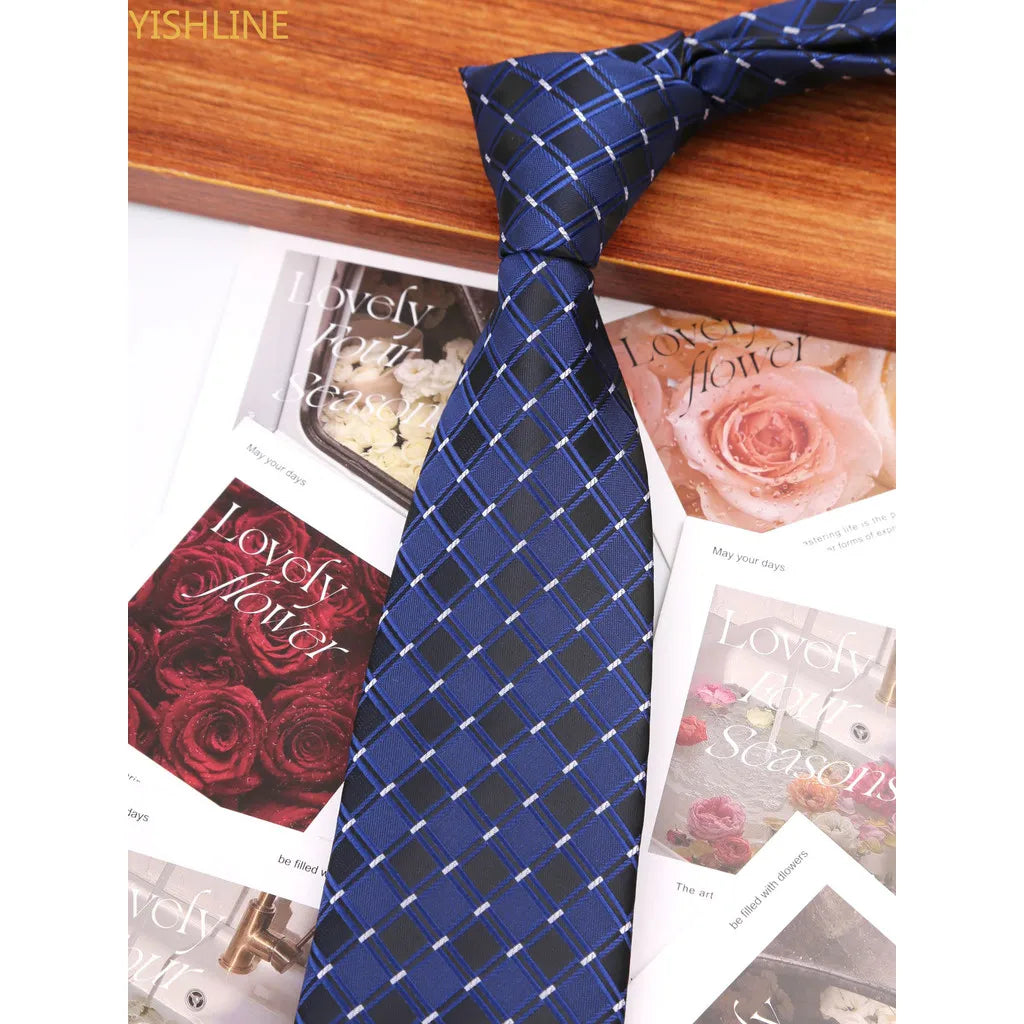 Man Tie Festival Fashion Striped Black Necktie Orange Dark Blue Gravata For Men Slim Paisley Floral Fit Wedding Corbatas Neck - Ellianto fashion Men's