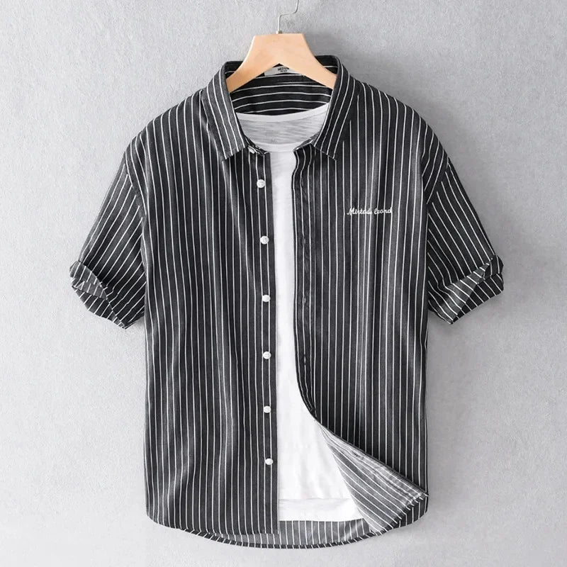 Retro Japanese-Style Short-Sleeve Shirt – Effortless Versatility and Relaxed Confidence for the Modern Man