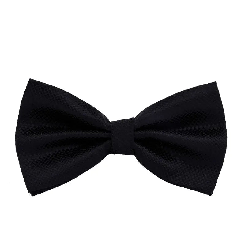 Solid Bowtie Mans Tie Solid Fashion Check Bowties Wedding Banquet Black Gold Red Green Pink Black White Classic Bow Ties For Men - Ellianto fashion Men's