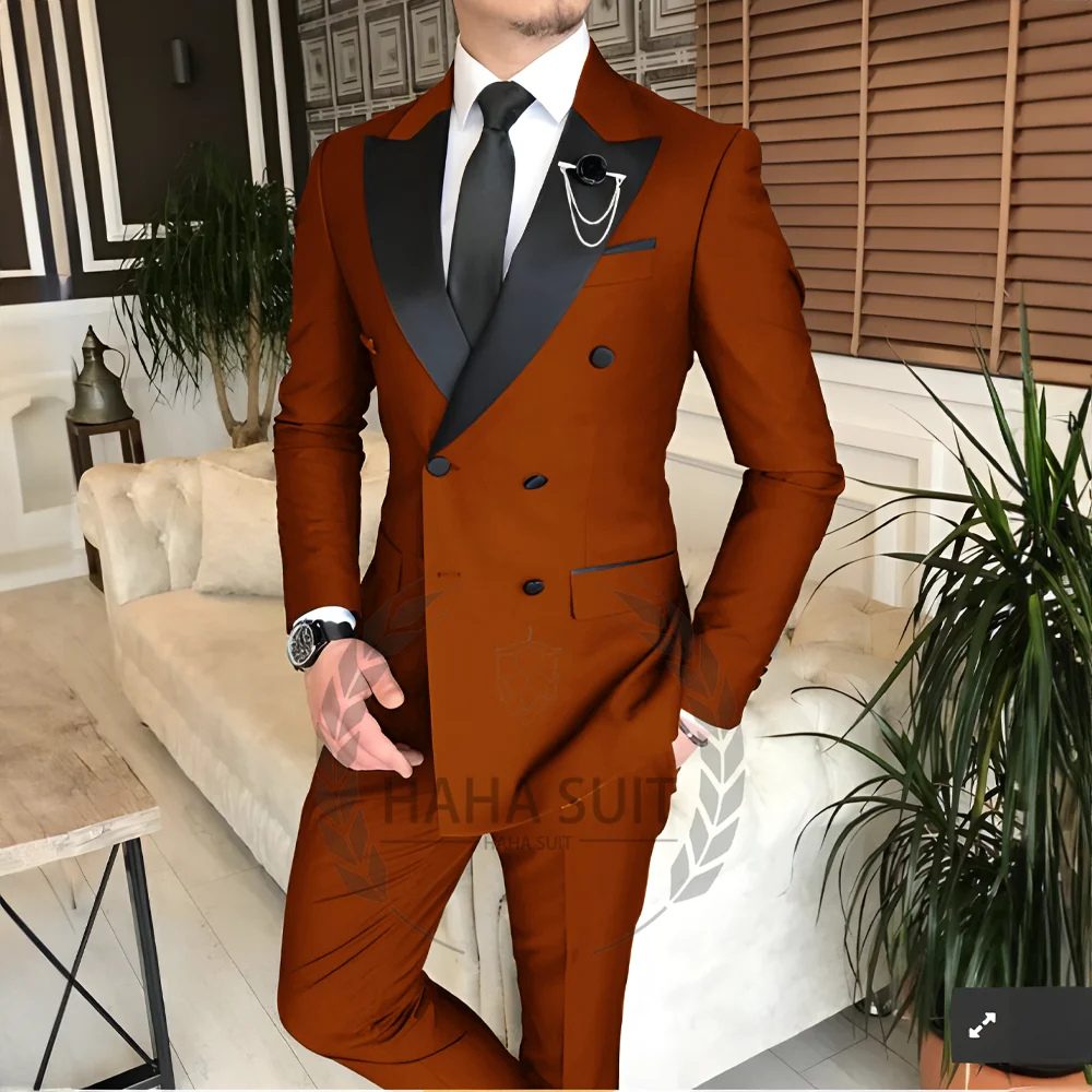 trend 2025 Men's Suit Tailored 2-Piece Clothing Fashion Men's Wedding Groom Suits Best Man Dinner Engagement Tuxedo - Ellianto fashion Men's
