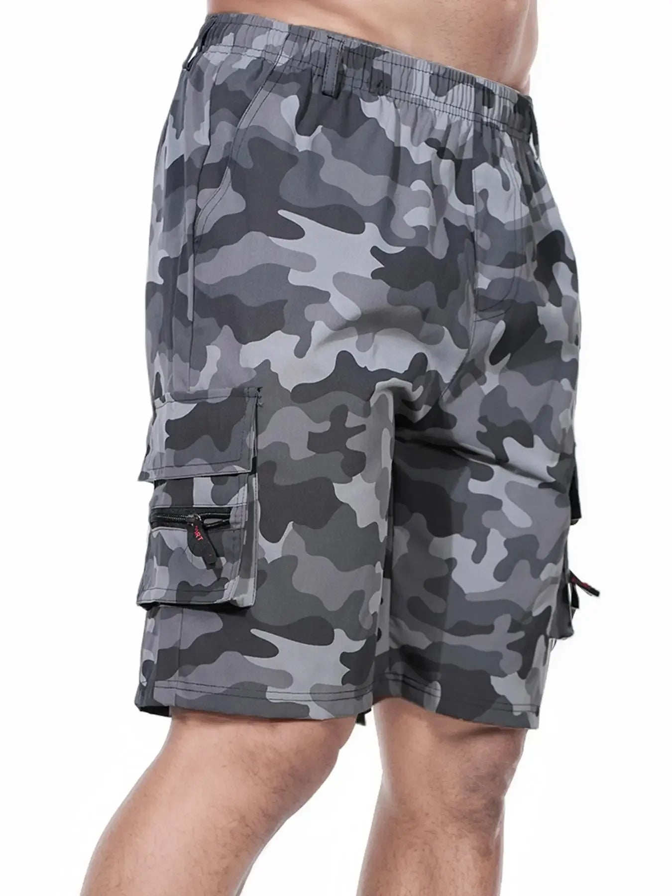 Men's Shorts Loose Large Size Multi-Pocket Overalls Summer Comfortable Elastic Waist Pants Outdoor Casual Sports Beach Pants - Ellianto fashion Men's