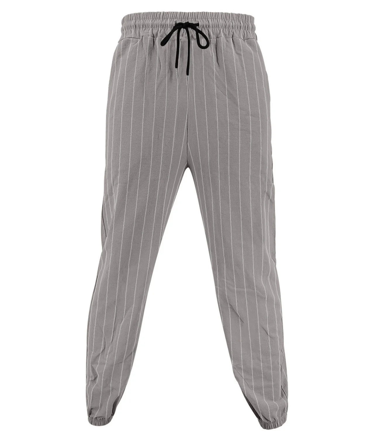 Men's Striped Casual Cotton Linen Blend Trousers Loose Fit Breathable Fashionable Sport Pants Street Versatile Trousers - Ellianto fashion Men's